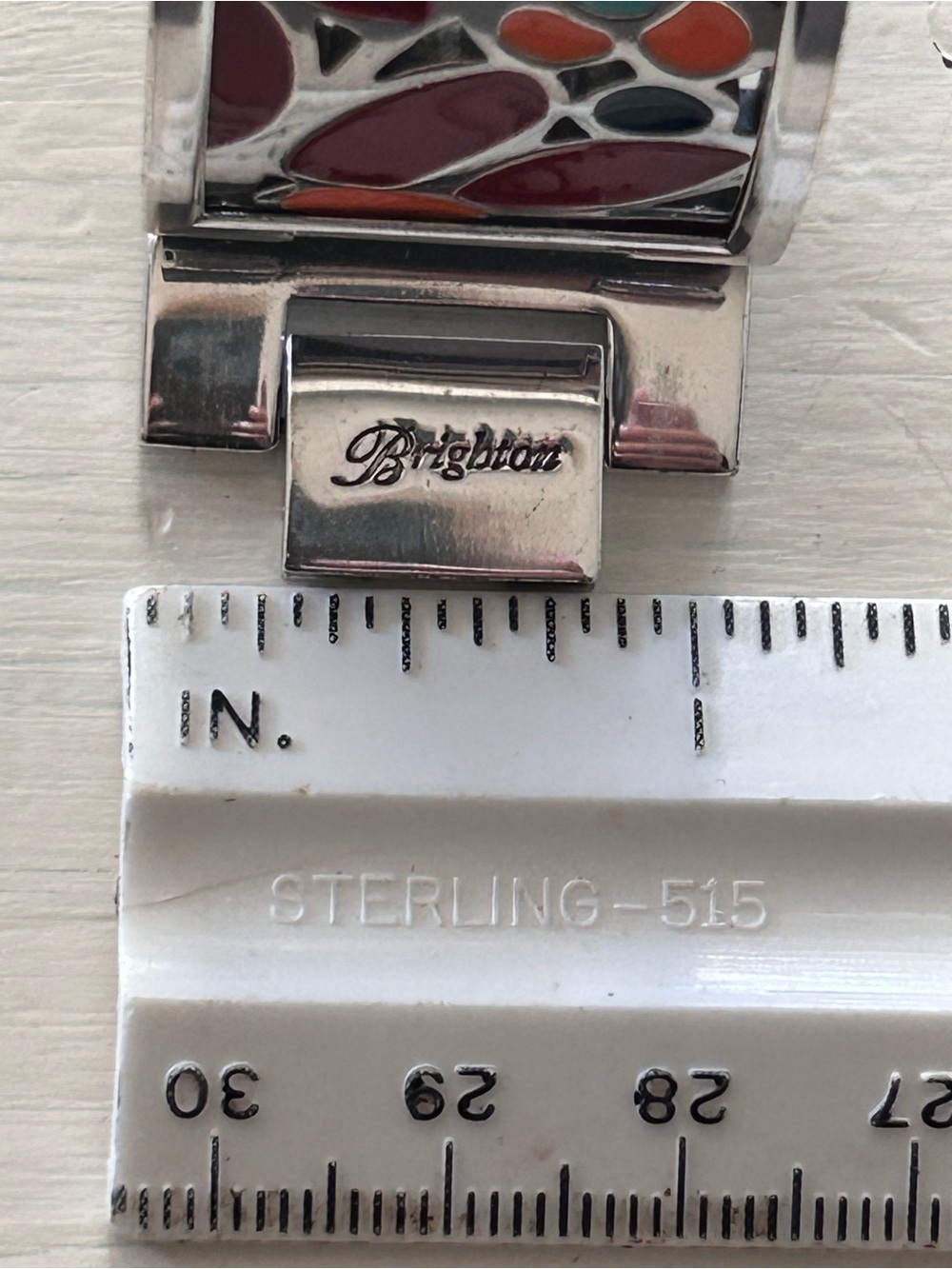 Brighton Meadow Ladies Watch Retired Multicolor Floral Enamel Silver 7" Wrist - Picture 6 of 8
